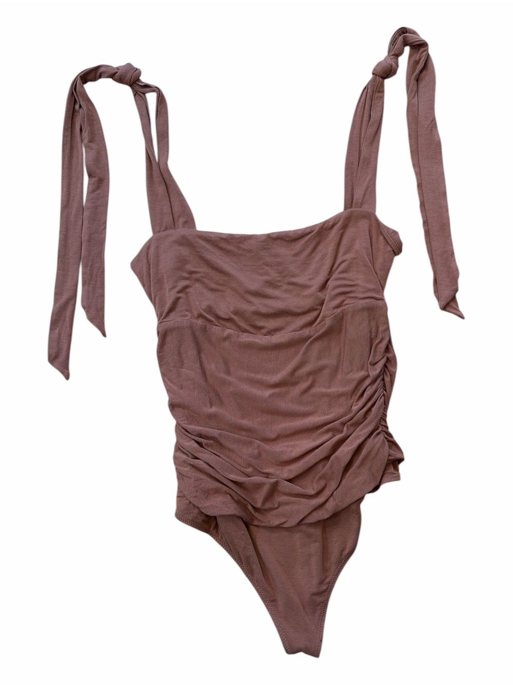 MAJORELLE Lauren Ruched Tie Shoulder Bodysuit